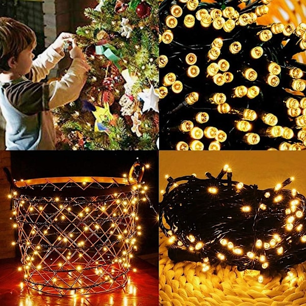 Belysning 20 meter Jul Dekorativa Minilampor, 200 LED Grön Tråd Fairy Starry Slingor för Inomhus Utomhus Julgransdekoration