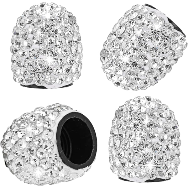 4 PCS Bling Crystal Diamond Tire Valve Caps, Universal Car Wheel Tire Stem Covers for Cars, SUVs, Trucks, Motorcycles