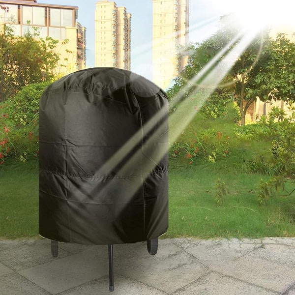 Rund grilldeksel / grilldeksel Svart 58x77 cm Svart