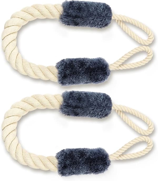 Dörrstoppsrep för barn och husdjur, 60 cm säkerhetsrep i bomull, 2-pack, blå