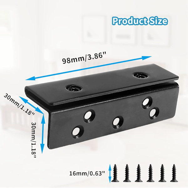 2 stk Sengestativ Haken Spor Brakett, Heavy Duty Dobbel Haken Tilbehør for Tre Sengestativ, Seng Hardware Plate