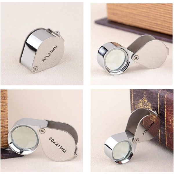 3 stk 10X / 20X / 30X Juveler Loupe Glas Diamant Loupe Metal