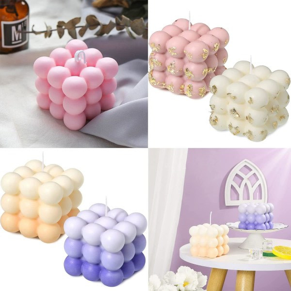 6-håls silikon 3D bubbelformar för att göra ljus, form