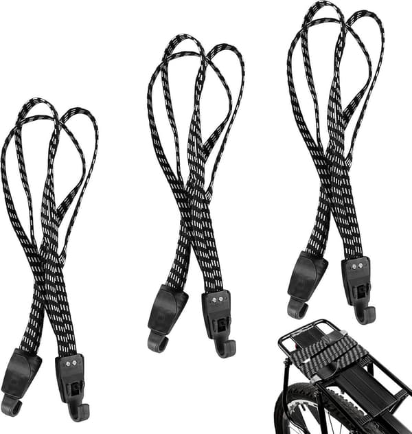 3-pakning elastiske bagasjestropper - 62 cm - Nylon med borrelåsstropper