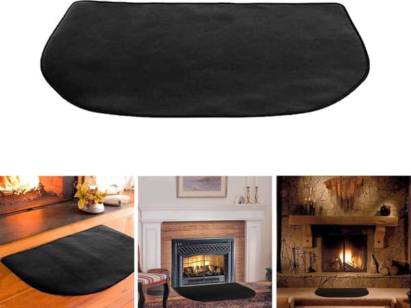 ING Eldstadmatta - 106x61cm - Brandsäker matta - Svart