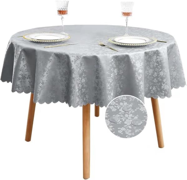 Rund plastoljeduk, 110 cm i diameter, vanntett og vaskbar.