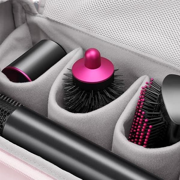 Lämplig för Dyson/Shark Flexstyle, PU vattentäta bärväskor, lämplig för Dyson/Shark Airwrap Flexstyle komplett styler (rosa)