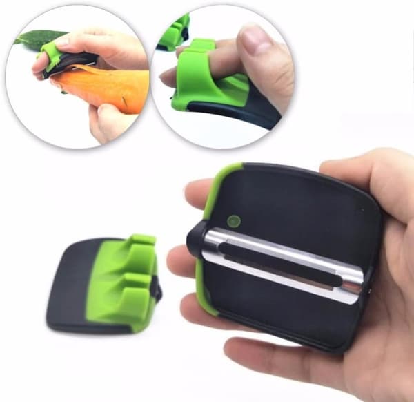 Multifunksjonell potetskreller, Ergonomisk design, Svart-grønn, PP, TPR og rustfritt stål