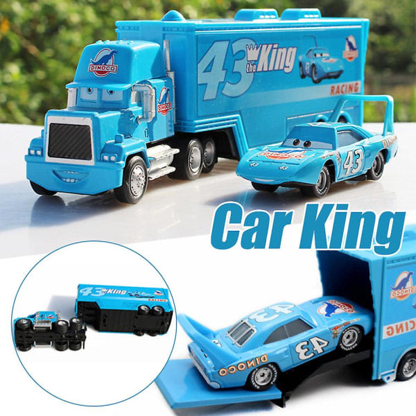 Cars 2 3 Movie Mcqueen The King Chick Hicks Mack Truck Uncle Truck and Sports Car Vehicles Toys Set Kids Birthday Gifts [DB] King Uncle