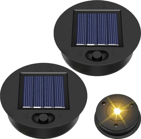Reservdelar till solcellslampor, 2 set, φ7cm, LED solpanel, trädgårdslyktor.