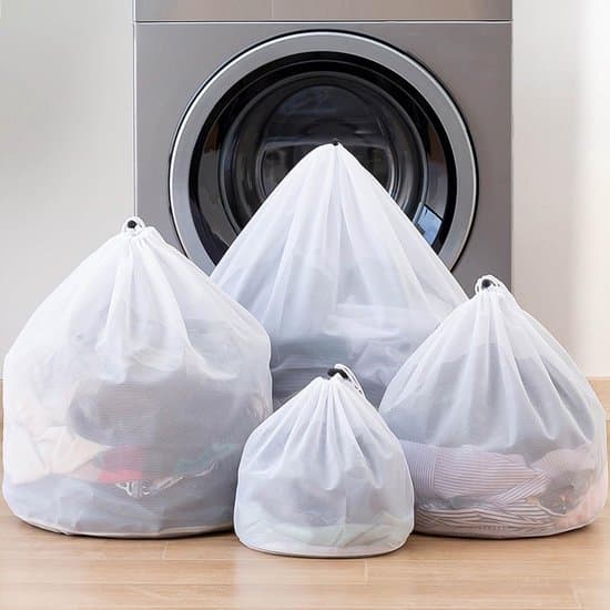 ING Mesh tvättväskor med justerbara axelremmar – robusta tvättväskor i nylon – med dragsko – 4-pack