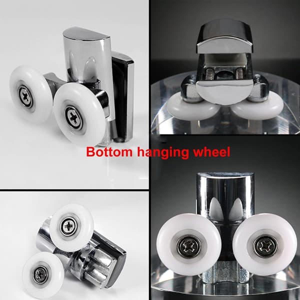 ING 4-delars 23mm duschdörrsrullar - Duschdörrsrullar - 4-8mm böjda