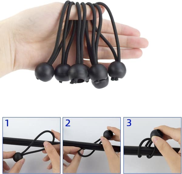 Sfäriskt elastiskt rep 20 stycken partytält elastiskt med boll tält elastiskt elastiskt med boll elastiskt rep med boll för effektiv säkring av tält