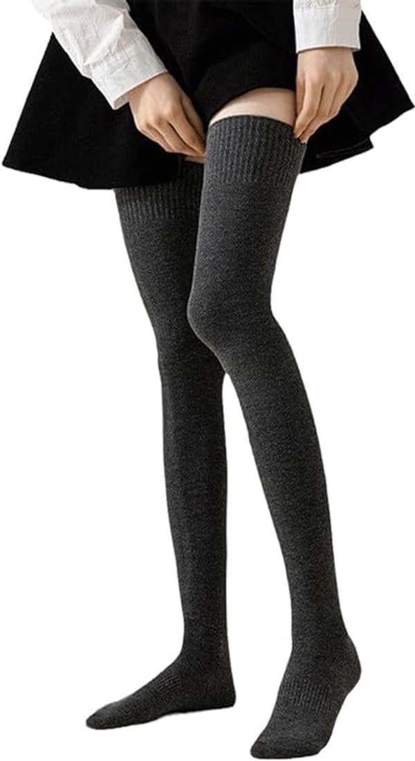 Knæhøje strømper - Over-knee strømper - 100 cm længde - Størrelser 36-40 - Grå