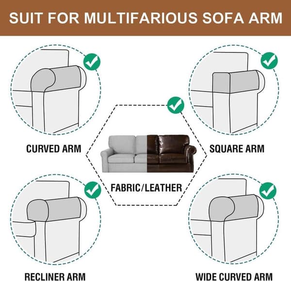 Sofa armlenebeskyttere - 2 stk - Sklisikker - Grå