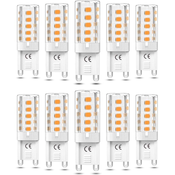 10 stk G9 LED-lampe Dimbar 5W Varmt hvitt 3000K G9 LED-lamper Halogen tilsvarende 50W AC110/220V [Energiklasse F]