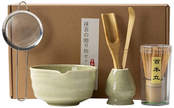 Premium Matcha Set - Matcha Set - Japansk teceremoniset - Bambuvisp, Matcha-skål - Matcha-verktyg - Matcha-presentförpackning
