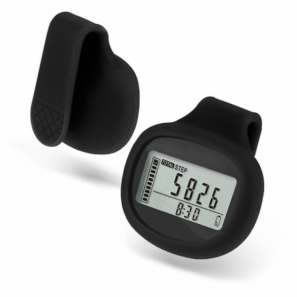 Hunde- og kattepedometer, 3D silikon multifunksjonelt pedometer, stor skjerm digitalt display med klips