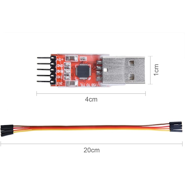 2 kpl USB-TTL-sarjakuvaaja 5-napaisella hyppyjohdolla, CP2102-siruyhteensopiva, Arduino, Windows 7, 8, 10, Linux, Mac OS X