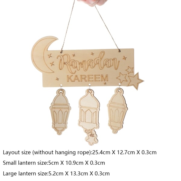 Eid Mubarak Håndværkstilbehør Borddekoration Hængende Lanterne Vedhæng