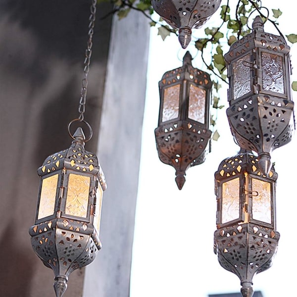 2 hanging candle lantern Retro Moroccan candle holder hollow