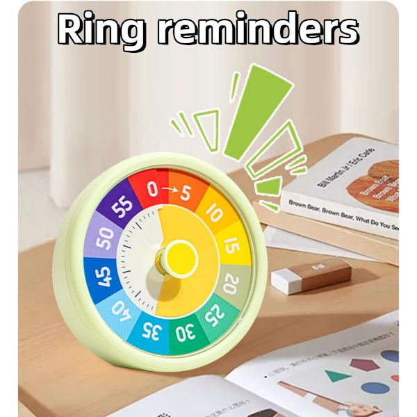 Timer, Visuel timer, 60-minutters nedtællingstimer til klasseværelset, kontoret, køkkenet, Pomodoro-timer, Køkkentimer, Sid tidshåndtering (grøn, 11*5*11)