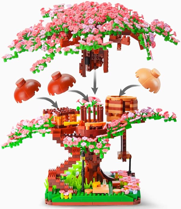 Mini Bonsai Kirsikankukkapuu Rakennuspalikkasetti, Sakura Bota