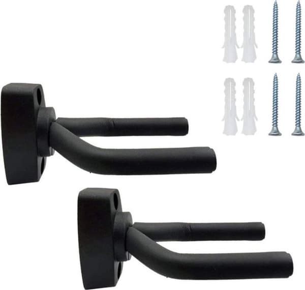 Väggfästen för gitarr, 2-pack, kompatibla med gitarrer, basar och ukuleler.