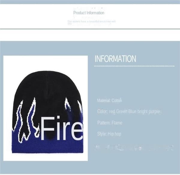 Vintermössa Höst Stickad Mössa För Män Hiphop Street Flame Pullover Mössa Vinter Utomhus Cykling Mössa Mångsidig Mössa Kallt Väder Mössa Röd REd
