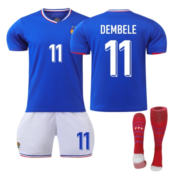 2024-2025 Säsong UEFA Frankrike Nr.11 Jersey Set NO.11 Dembele m(165-175cm)