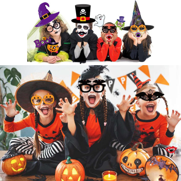 56 st Halloween Fotobås Selfie Tillbehör Spel Festdekorationer