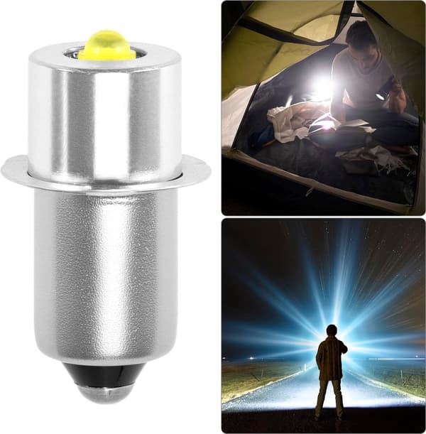4-pack LED-taskulamppu LED-taskulamppumuunnos LED-taskulamppu Hopeinen Taskulamppu polttimo P13.5S 4-12V C- ja D-paristotaskulampuille