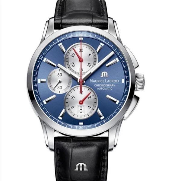 MAURICE LACROIX klocka Ben Tao-serien Tre-ögon kronograf Mode Casual Topp Lyx läderklocka Relogios Masculinos blue