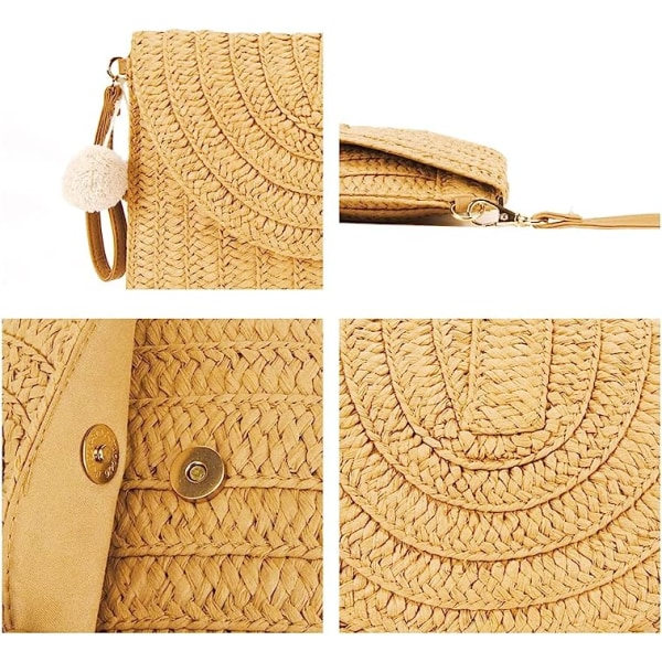 Halmpose til kvinder clutch taske retro lille messenger skuldertaske