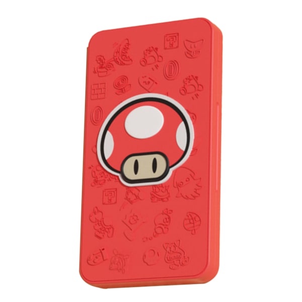 Spilkortsæske 24 Rum 3D Præget Magnetisk Bærbar Ekstra Stor Spilkortsæskeholder Organizer til Switch Mushroom Head