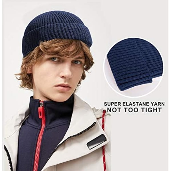 2-pack Slouch Beanie Stickad Beanie Vinter Beanie Herr Dam Varm Vinter Beanie Med Fleecefoder Unisex Återanvändbar A3 A3