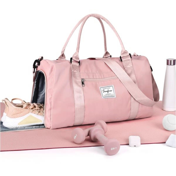 Gymtaske til Kvinder og Mænd med Sko-rum og Vandafvisende Lomme, til Easyjet Kabinebagage 45x36x20 Under sædet Rejsetaske Duffel Taske Holdall Tote Bære på Bagage