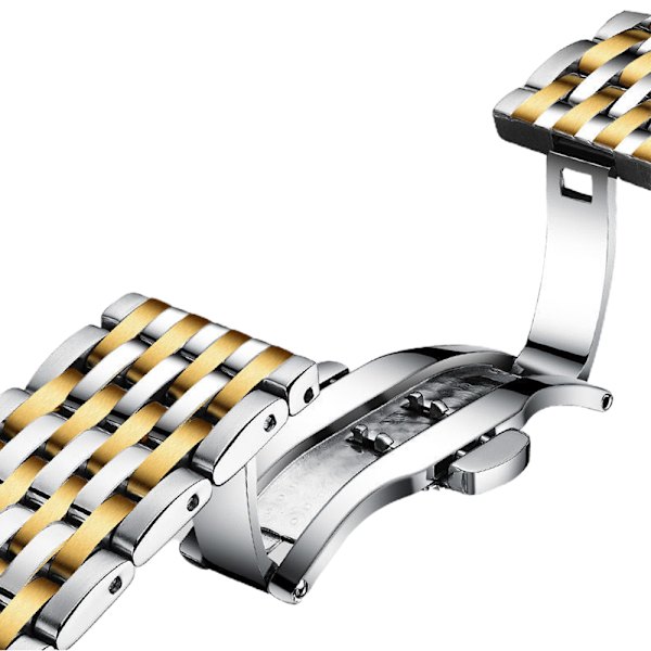Armbandsur för män Mode Lyxigt rostfritt stål Kvarts Luminous