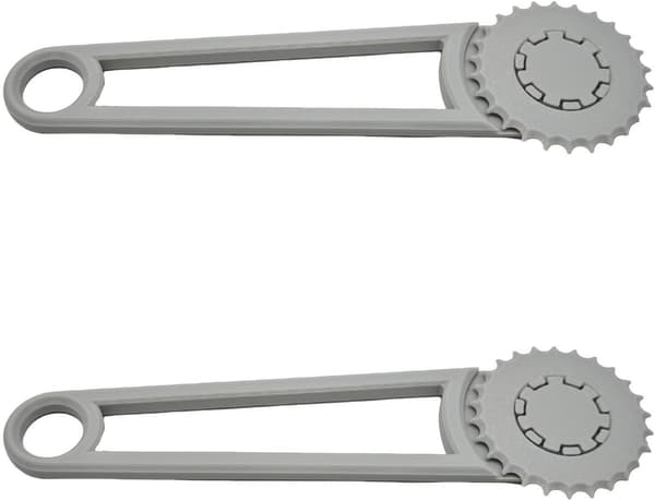 Todelt sett med roterende arbeidsbesparende pappkutter og hullmaskin, for kutting av metallplater og pappesker, grå.