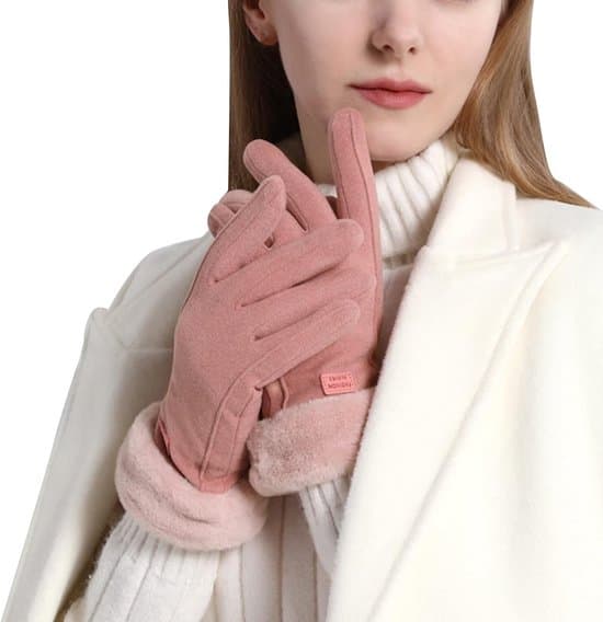 Handsker - Damehandsker - Touchscreen - Damevinterhandsker - Pink - Hjorteskind