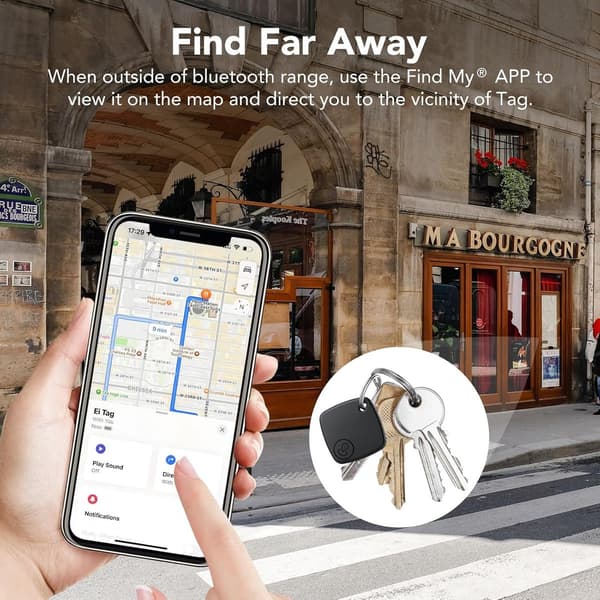 GPS-tracker, 2 stk, GPS-tracker med app, tyverisikring, Bluetooth-tracker for Apple Find My APP (kun iOS), GPS-tracker med nøkkelring