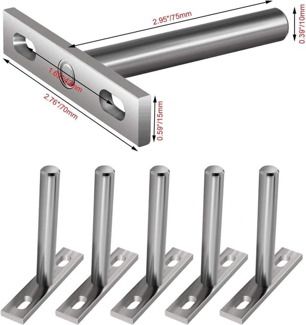 6 kpl - Metallikiinnike - 3 tuumaa - Piilokiinnike
