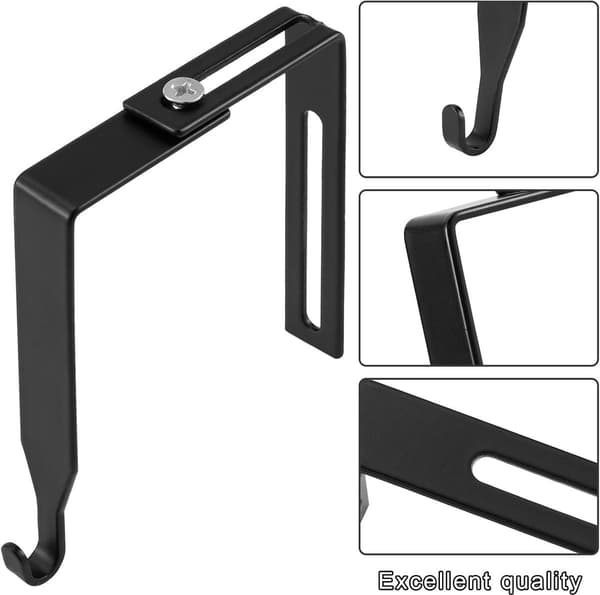 4-delt justerbart rumkrog sæt - passer til vægpaneler fra 3,4 til 8,9 cm tykke - 80 x 37 mm (sort)