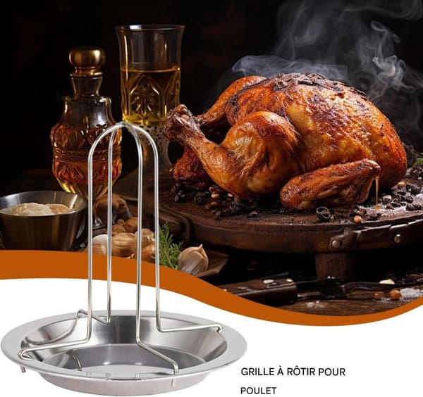 Ølboks kyllinggrillstativ - Vertikalt grillstativ - Kyllinggrillstativ - Rustfritt stål
