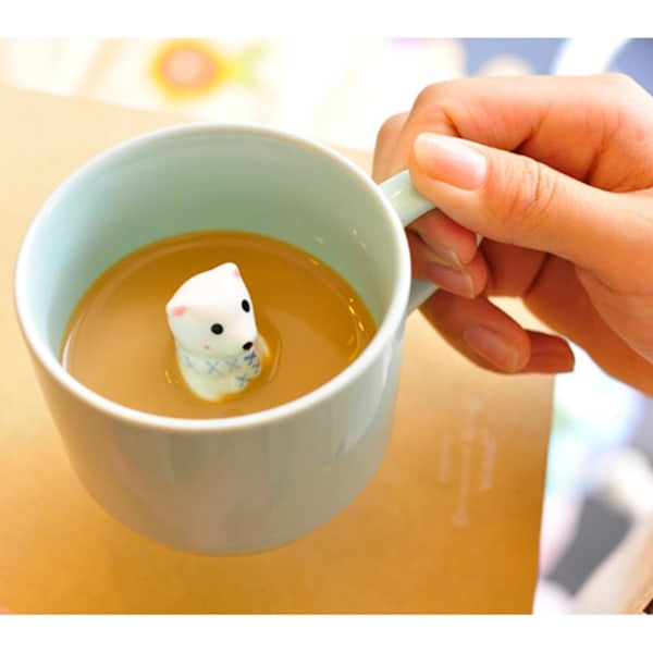 3D Djur Mugg Inuti Koppen Cartoon Keramik Figur Teekopp för Pojkar Flickor Barn Kvinnor Män Kaffe Mugg (8 oz Panda)