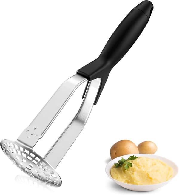 Pureestamper - Vikbar - Potatisstöt - Potatisstöt för potatismos - Ergonomisk - Rostfritt stål - Tål diskmaskin