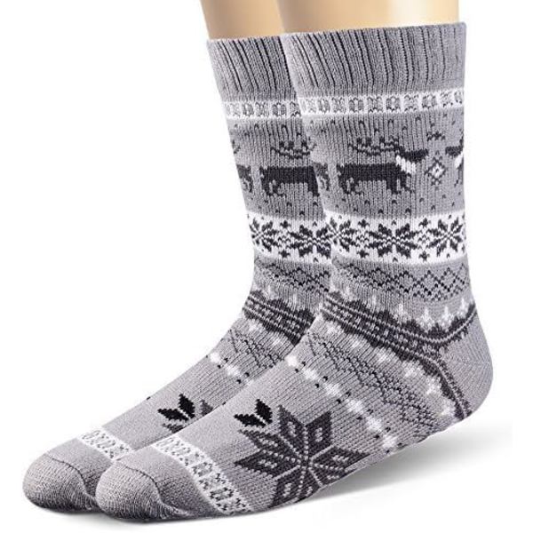 Herr Cuddly Socks Varm Stopper Socks Tjock Halkskydd Stuga Socks Vinter Fluffiga Tofflor Gåvor Socks Grå Snöflinga Gray snowflake