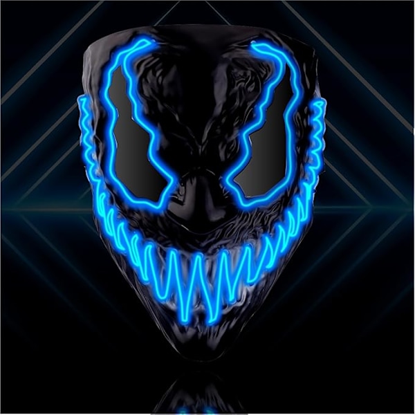 TK Gruppe Timo Klingler LED Premium Maske - Kan styres til Purge, Halloween, Karneval og Fastelavn som Kostume til Mænd og Kvinder blue