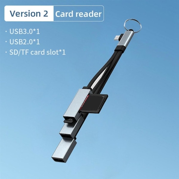 USB-C HUB Kortläsare, Typ-C till USB 3.0/2.0 Hub med SD/TF Kortläsare, OTG-adapter för Mobila Enheter