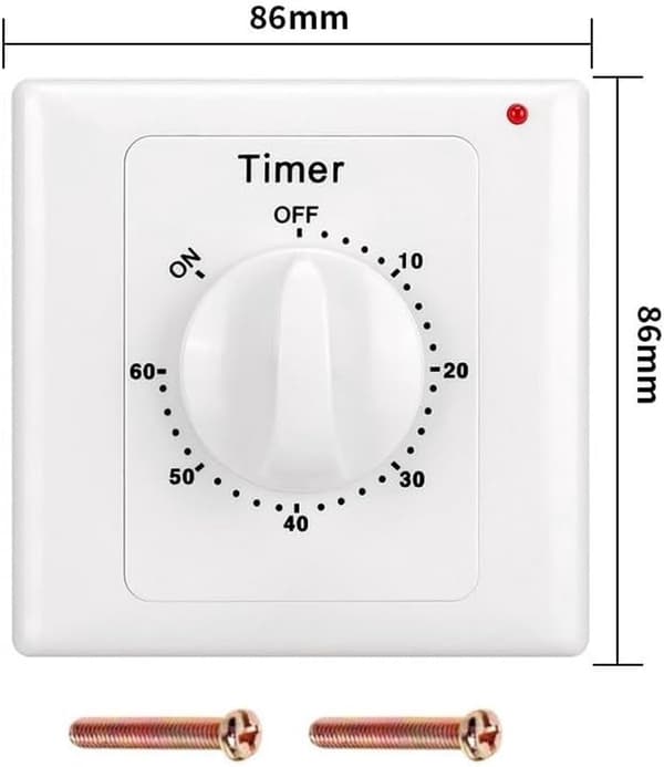 Nedtellingbryter 60 Minutter Nedtelling Timer Bryter Mekanisk Nedtelling Timer Stikkontakt Timer Bryter Timer Lysbryter med Timer Timer Stikkontakt Hvit
